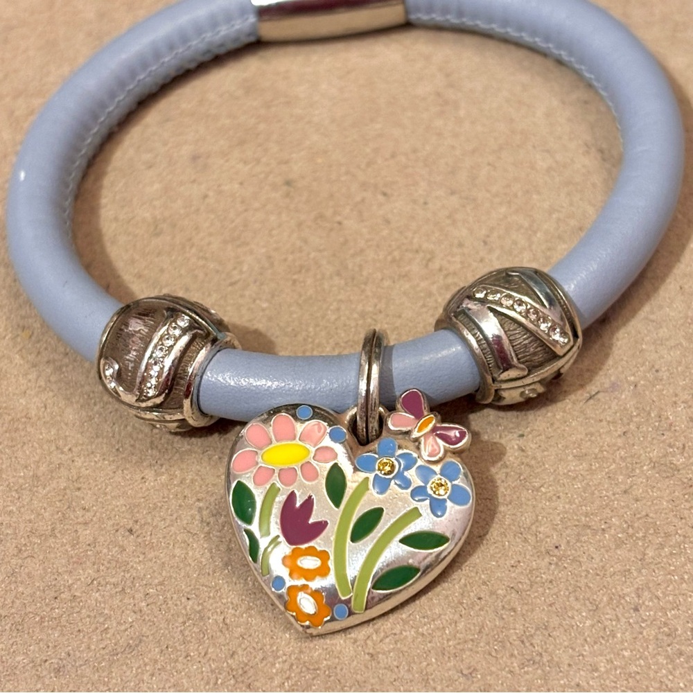 Brighton Woodstock Single bracelet Light blue smooth leather Holds beads, charms - Picture 5 of 8